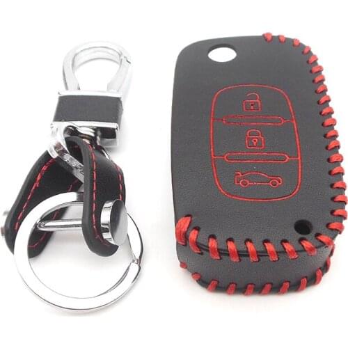 Remote 3 Buttons Car Key Leather Case Keychain Cover for Lada Sedan Largus Kalina Granta Vesta X-Ray XRay for Renault Key Shell
