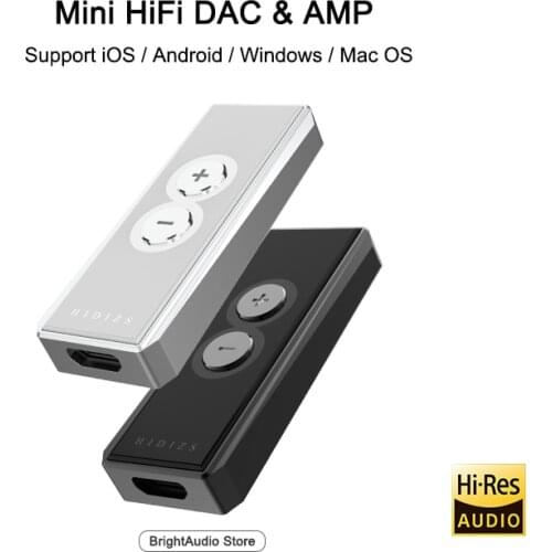 Hidizs S8 CS43131 Chip Mini HiFi Decoding Amplifier USB DAC PCM 32bit/384kHz Natively DSD256 for iOS/Android/PC Lightning/Type-C