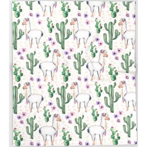 Alpaca Cartoon Throw Blanket Cute Kids Design Llama Llamarama Blankets for Beds Christmas Decorations for Home
