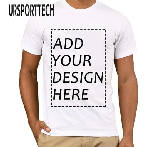 URSPORTTECH Customized Mens T Shirt Print Your Own Design High Quality Breathable Cotton T-Shirt Send Out In 3 Days White Color