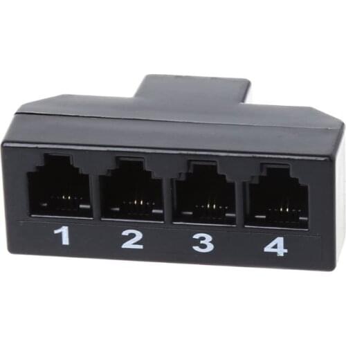 RJ11 6P4C Female To 4 Ethernet RJ45 8P8C Male F/M Adapter Converter Cable Phone