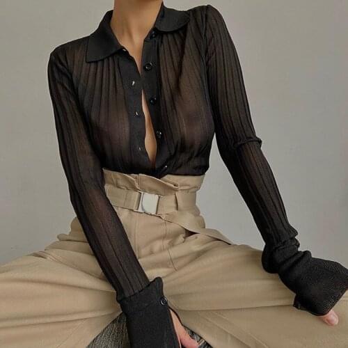 QINJOYER Women's Transparent Shirts