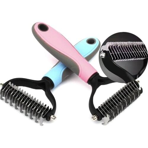 Hair Removal Comb for Dogs Cat Detangler Fur Trimming Dematting Deshedding Brush Grooming Tool For matted Long Hair Curly Pet