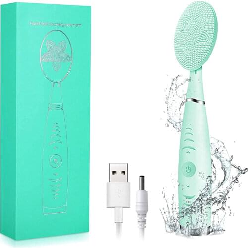 High Frequency Electric Face Cleaner Brush Silicone Sonic Facial Cleansing Deep Pore Cleaner Blackhead Removal Facial Massager