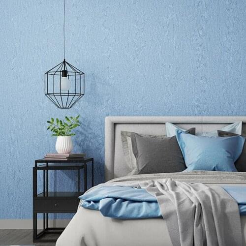Nordic Wall Papers Home Decor Solid Color Grey Blue Waterproof Wallpaper Roll for Walls Bedroom Living Room Wall Decorative