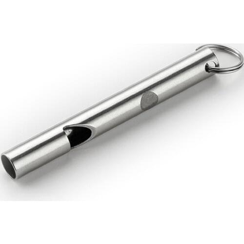 Mini stainless steel single tube lifesaving whistle for outdoor safety portable the high decibel crackling whistle