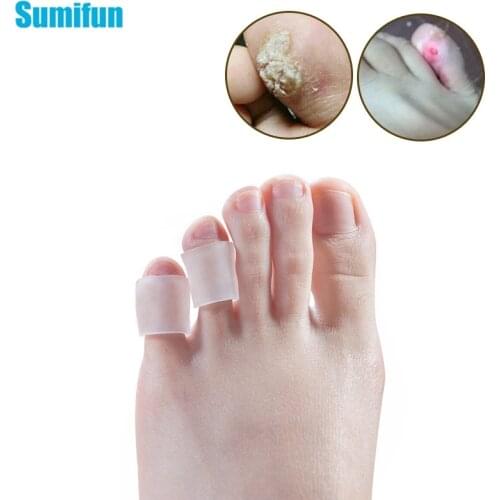 Sumifun 4pcs Gel Fingers Protector Toe Tube Corns Blisters Corrector Gel Bunion Hammer Toe Separator Protection Foot Care Tool