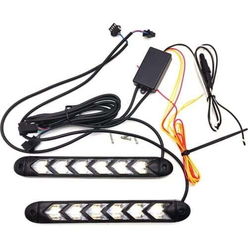 Switchback Flowing Car LED DRL Knight Turn Signal Brake Strip white / yellow