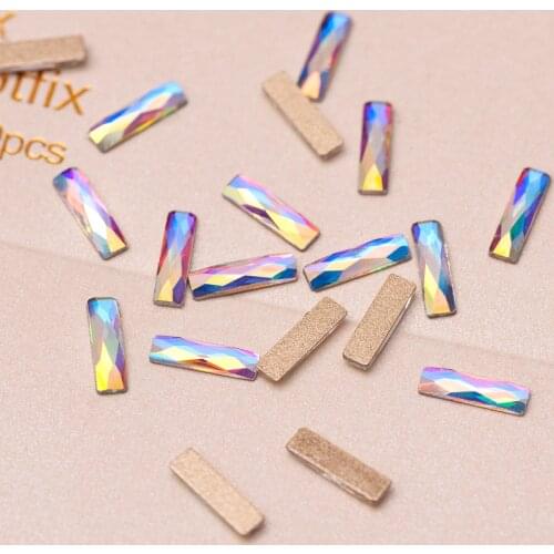 2555 Cosmic Baguette 100pcs 2.5x9mm Diamond Non HotFix Crystal AB Glitter Shiny Rhinestones Nail Art Garment Shoes Decoration