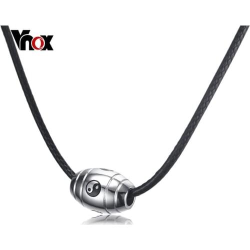 Vnox Yin Yang Ba Gua Taichi Pendant Necklace for Women Men Jewelry Punk Chain Necklaces Collares Colar