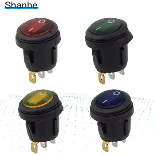 20mm Waterproof Rocker Switch 3Pin SPST with 12VDC illuminated Lamp