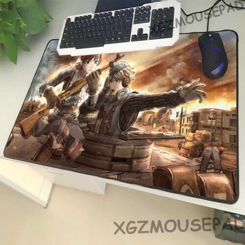 XGZ Anime Large Size Mouse Pad Black Lock Edge Tank Commander Gunner Computer Desk Mat Rubber Non-slip for The Csgo Gota2 Gamer
