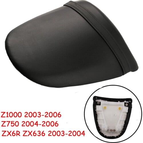 Motorcycle Rear Passenger Cushion Pillion Seat Pad Leather Seat Pillion For Kawasaki Ninja ZX6R ZX636 2003-2004 Z1000 2003-2006
