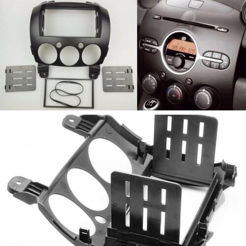 1pcs 237*253*263mm Dash Panel Car Stereos Fascia Dash Panel 2 Din Frame Trim Kit For Mazda 2/Demio 2007-2014