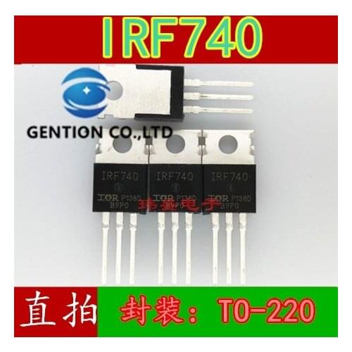 10PCS IRF740 IRF740PBF 400V 10A TO-220 field effect tube in stock 100% new and original