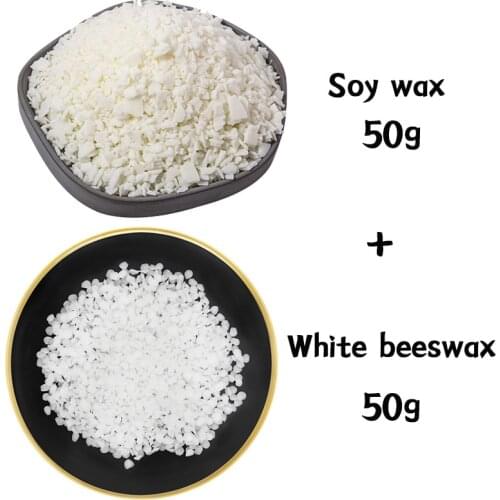100g/bag Smokeless Wax for Candles 50g Soy Wax + 50g White Beeswax Soy Wax Candle Candle Making Candle Wax DIY Handmade Gift