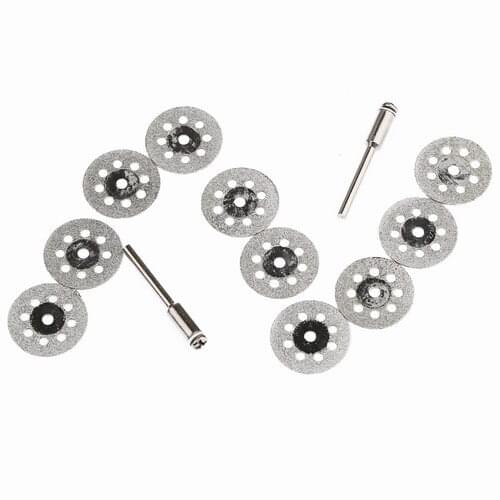 10x 22mm Carbon Steel Diamond Cutting DiscCut Off Wheel Disc Circular Saw Blade for Dremel Rotary Tools &3mm Mandrel
