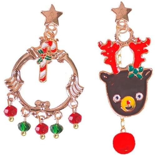 2020 New Christmas Earrings Female Cute Cartoon Animal Elk Pendant Earings Drop Earrings Girls All-match Jewelry Gifts