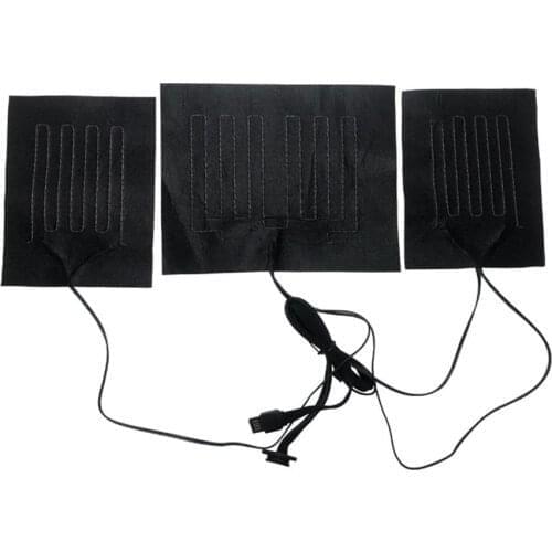 3 In 1 USB Charged Heating Pad 5V Electric Heating Sheet Adjustable Temperature Outdoor DIY Themal Heated Pad For Vest Jacket