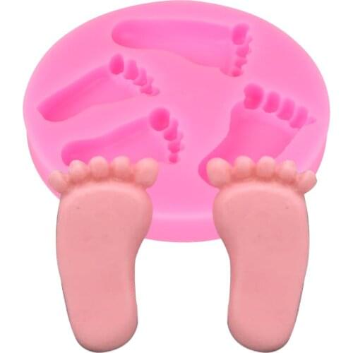 3D Foot Print Shape Silicone Cake Mold Chocolate Gum Paste Mold DIY Fondant Cake Decorating Tools Bakeware Baking Tool