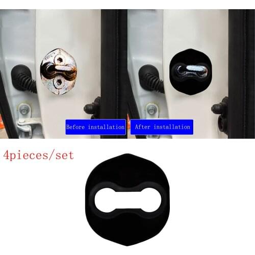 4 pcs Black Stainless Steel Car Door Lock Protective Buckle Cover case for Kia Rio Forte Optima Koup Cadenza