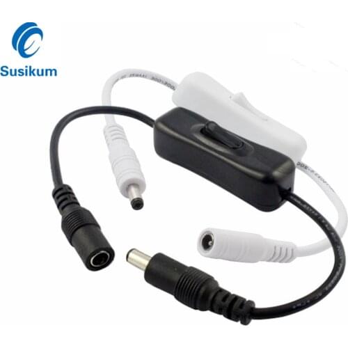 5.5 * 2.1mm DC Power Plug Connector Switch On/off LED Strip Wire Switch Cable For LED Strip Light