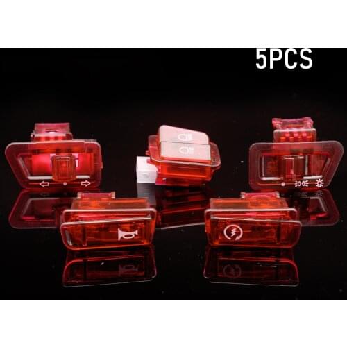 5 Pieces GY6 Switches 50cc 125cc 150cc Moped Scooter Head Light Horn Dimmer Turn Starter Single Switch Button