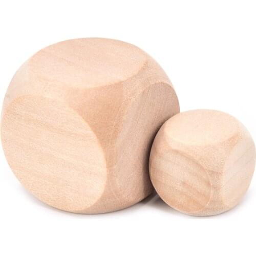 6 Sided Dice Wood Dice Blank Faces For Printing Engraving Kid Toys Game 18mm 20mm 25mm 30mm Entertainment Game Dice