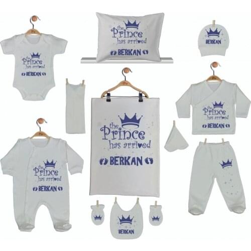 Hospital Output Set New Born Baby Boy set 11 Piece set 100 Cotton Production Custom Name lettering Custom Pouch Baby kit 2021 summer