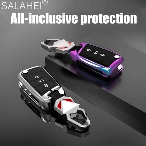 Zinc Alloy+silica Gel Car Key Case Cover For VW Golf Bora Jetta POLO GOLF Passat For Skoda Octavia A5 Fabia For SEAT Ibiza Leon