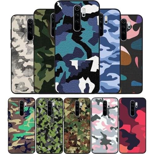 Camouflage Pattern black Silicone Phone Case For Redmi note 9 8 7 Pro S 8T 7A Cover