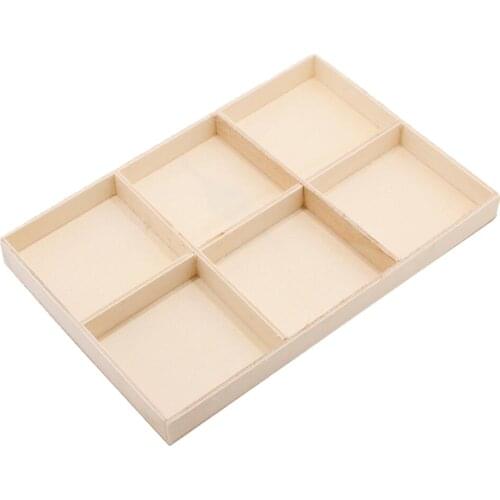 Wooden Bar Restaurant Organizer Tray Cup Sugar Storage Wooden Seriving Tray