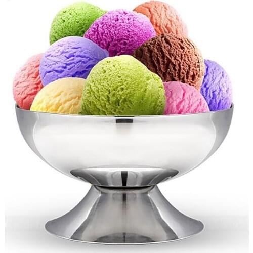 Stainless steel ice cream sundae, ice cream cup, dessert cup, salad bowl