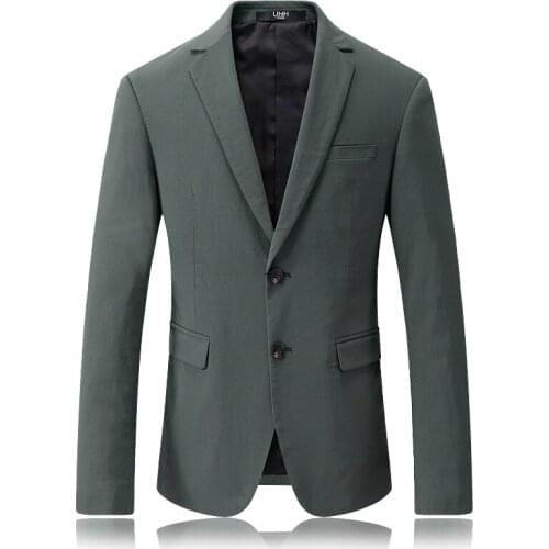 2019 New High Quality Casual Cotton Suit Jackets For Men Fashion Mens Single Breasted Blazers Men Business Blazer Jacket