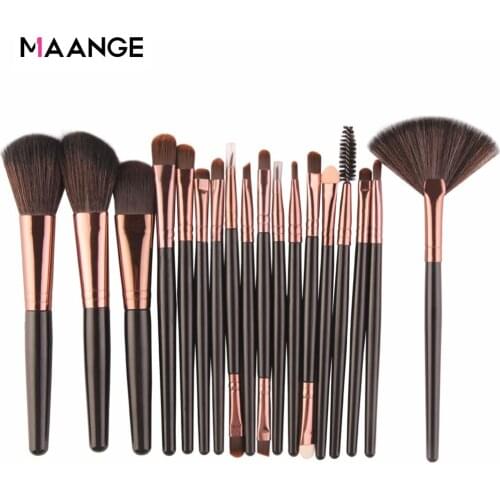 MAANGE 6/15/18Pcs Makeup Brushes Set Cosmetics Eye Shadow Powder Foundation Blending Blush Eyeliner Lip Beauty Make up Kit Tool