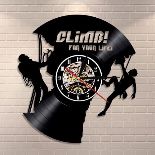 Extreme Sports Modern Wall Clock Rock Climbing Vinyl Record Clock For Climbing Lovers Climbers Inspirational Climbing Wall Art