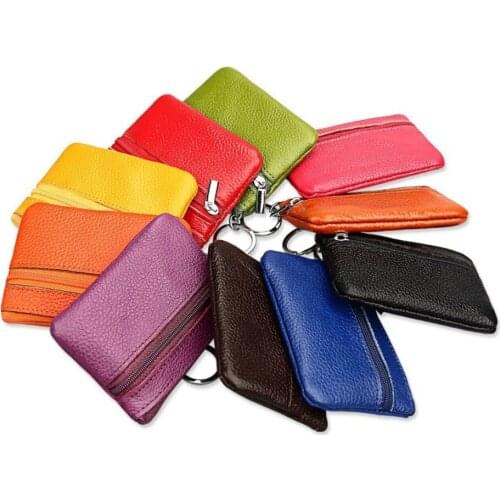 2019 New Brand Men Soft Genuine Leather Card Holder Women Coin Purse Key Holder Zip Wallet Pouch Bag Purse #C2