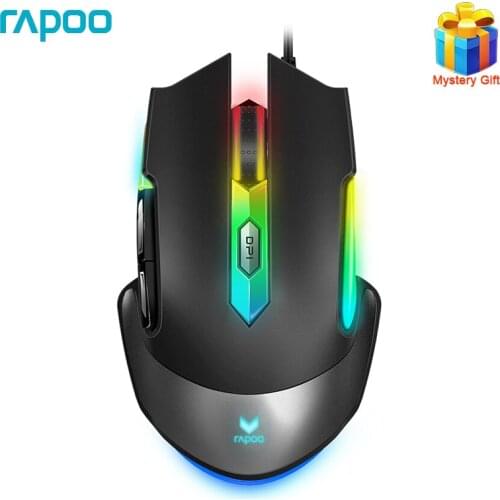 Rapoo V302 Original Optical Gaming Mouse Wired Mouse with 7000DPI 7 Programmable Buttons for Mouse Gamer PUBG Overwatch LOL