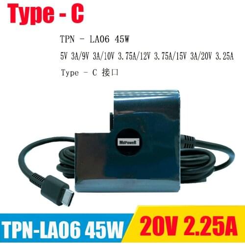 Original 20V 2.25A 45W 10V 3.75A TPN-LA06 860210-850 918338-001 Laptop Adapter charger for HP Spectre 13Elite X2 1012 TYPE-C USB