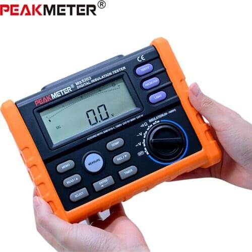 PEAKMETER MS5203 Digital Insulation Resistance Tester Insulation Tester Megaohm Meter Megger Meter 50-1000 Volt Ohm Multimeter