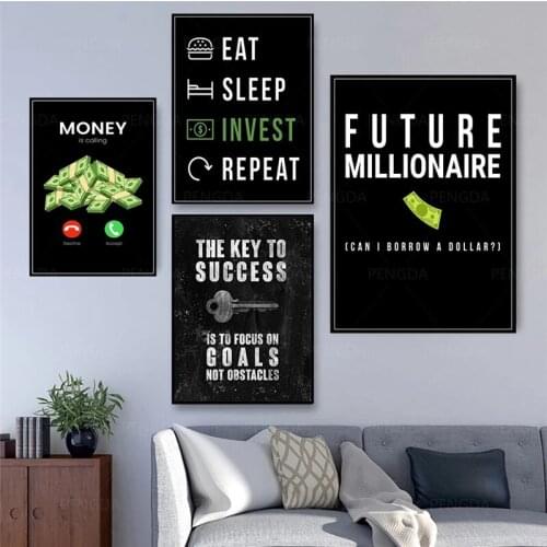 Poster Money Key Food Invest Canvas Paintings Home Decor Modular Pictures Modern Printed Poster for Living Room Wall Art Gift
