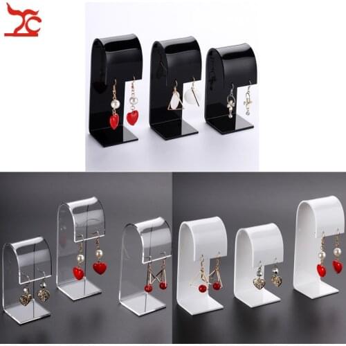 3pcs/Lot Acrylic Jewelry Earrings Holder Stand Display Organizer Shelf Shop Countertop Showcase Jewellery Ear Studs Show Rack