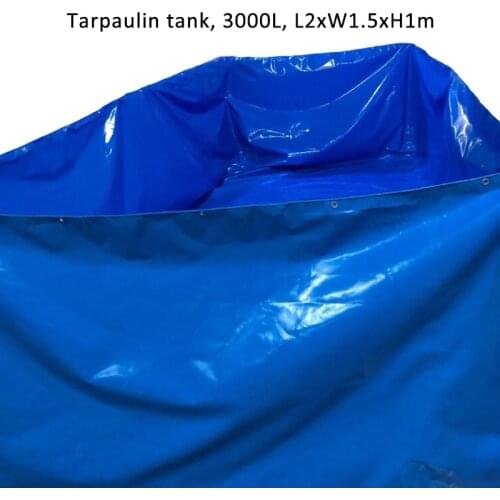 Lvju PVC Plastic Fish Tank 3000 Liter L2m x W1.5m x H1m Tarpaulin Fish Pond