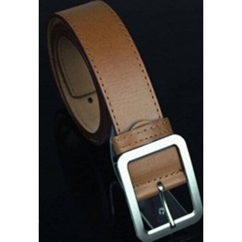Hot 43 Inches Belt Men Women Casual Faux Leather Belts Alloy Square Buckle Waist Strap