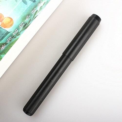 High quality Small Bent 0.6mm Nib Fountain Pen Business Adults Kids School Solid Portable Black Ink Birthday Gift Stationery