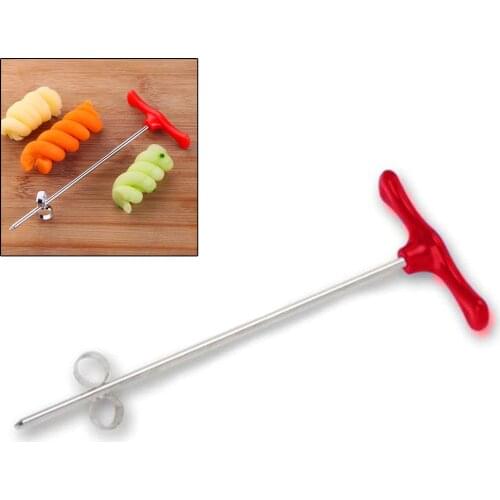 Manual Vegetables Spiral Knife Carving Tool Potato Carrot Cucumber Salad Stainless Steel Chopper Spiral Screw Slicer Cutter