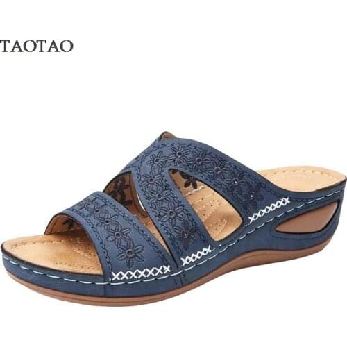 Women Shoes Summer Platform Wedges Ladies Slippers Casual Plus Size Comfortable Slides Beach Soft Cozy Fashion Solid Sandals