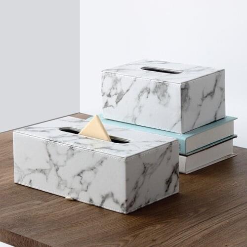 Nordic Marble Ink Tissue Box Household Living Room Kitchen Napkin Storage Holders