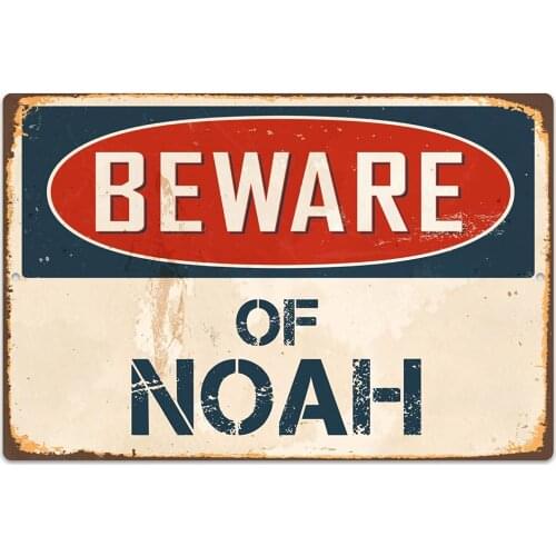 StickerPirate Beware of Noah 8 x 12 Vintage Aluminum Retro Metal Sign VS713