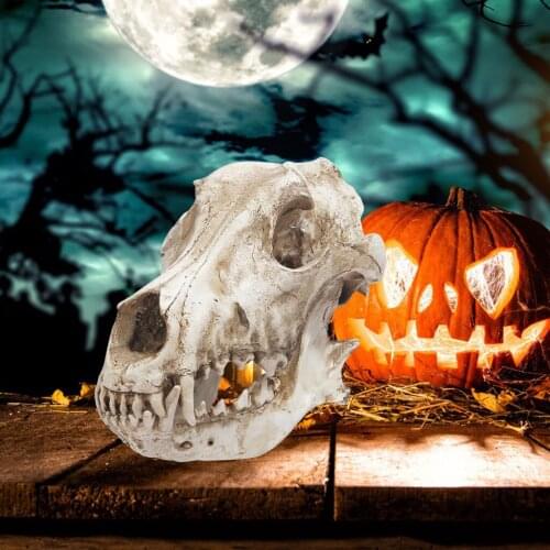 Mysterious Resin Art Skull Sculpture Ornament Figurine Snake Toy Place Landscape Photo Props Halloween Office Desktop